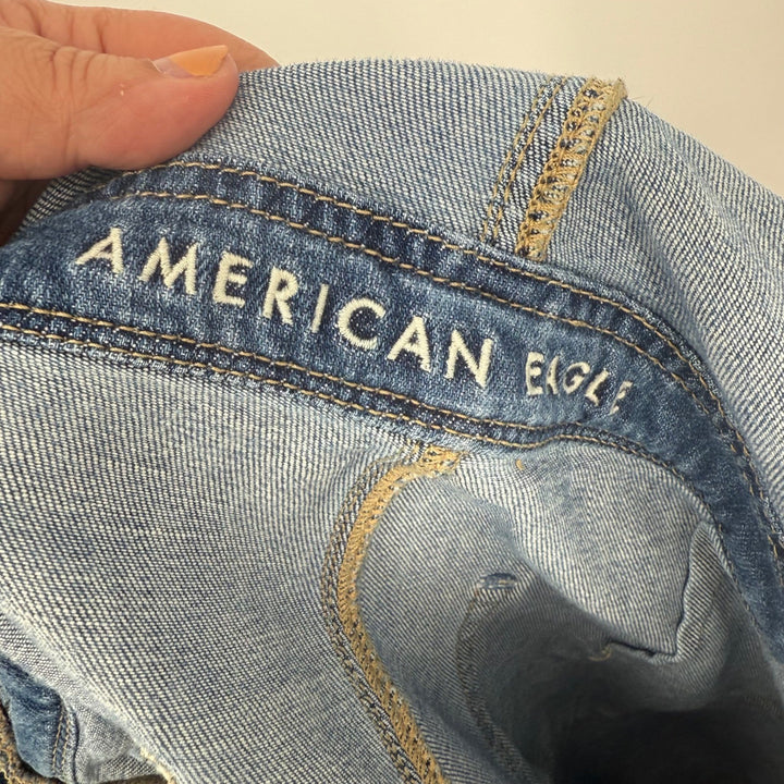 American Eagle Outfitters Tomgirl Overalls Distressed Denim Blue Size M