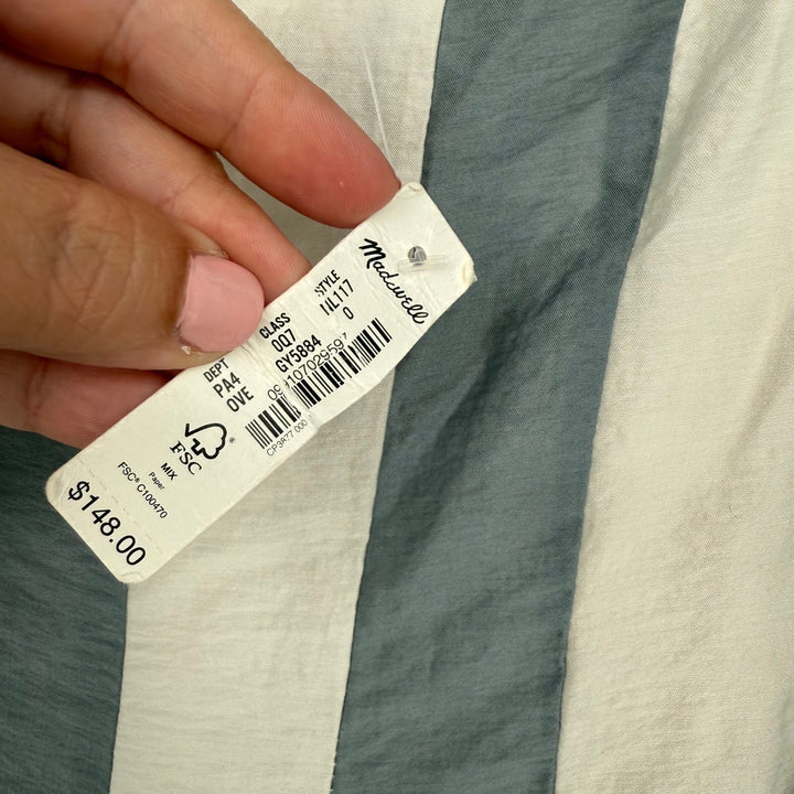 Madewell Pleated Midi Dress Linen Blend Overcast Size 0