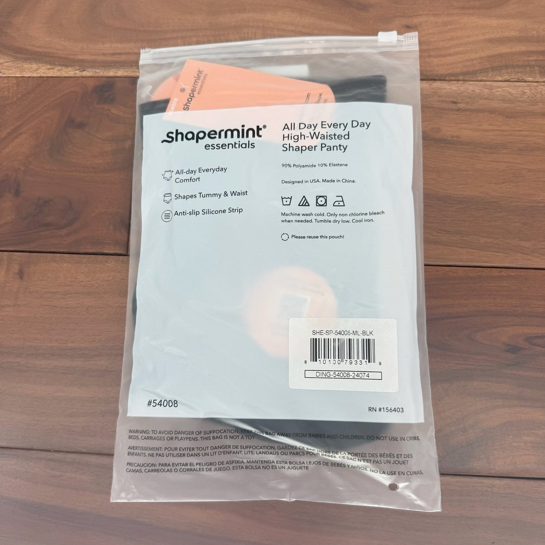 Shapermint Essentials All Day Every Day High-Waisted Shaper Panty Black M L