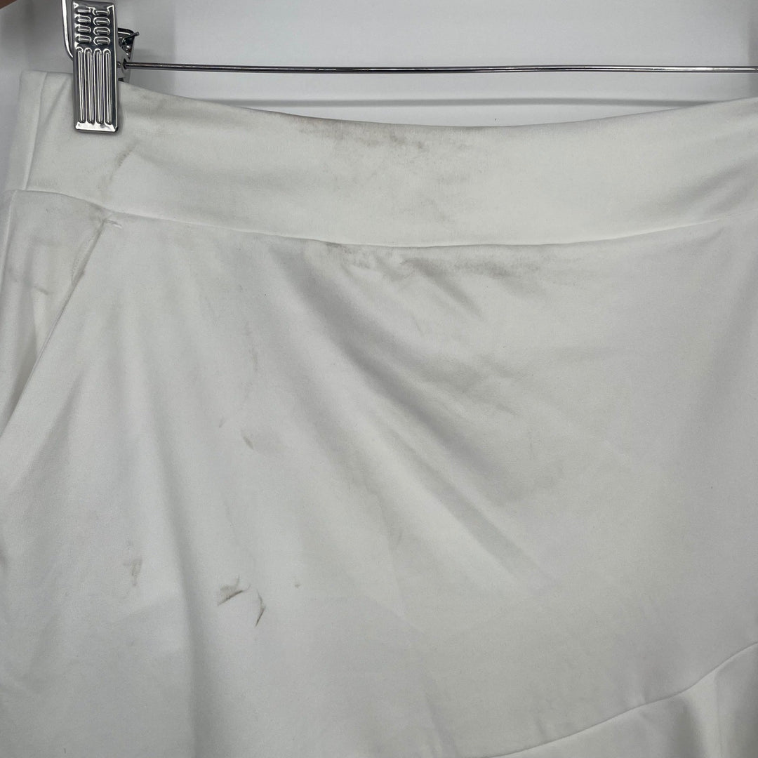 Greg Norman Womens White Golf Skort Crossover Flounce Pull On Size M