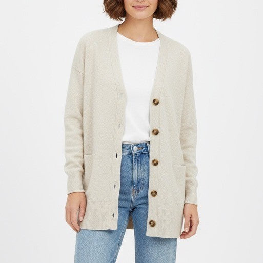 Madewell Beige Knit Cardigan Sweater XXS V Neck Button Front Long Sleeve Pockets