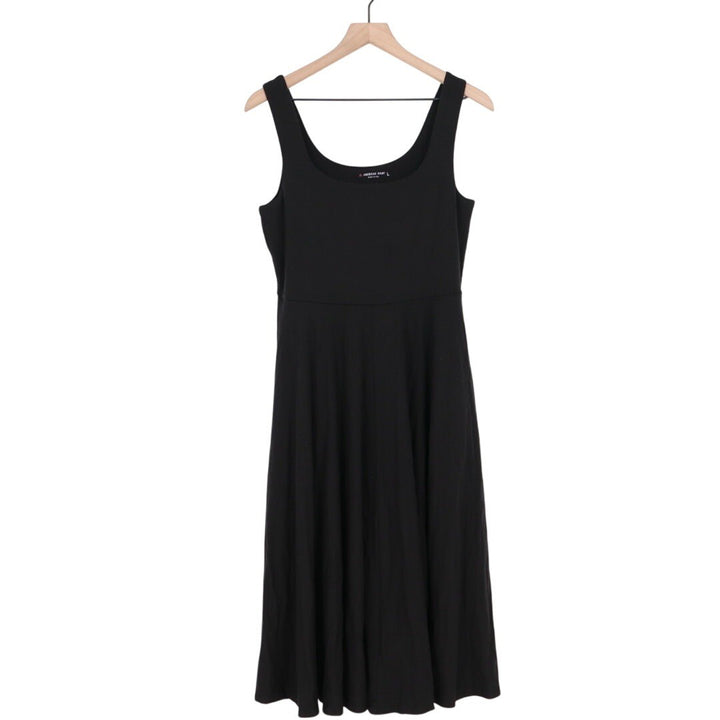 American Giant Black Sleeveless Tank Maxi Dress Size L Made in USA