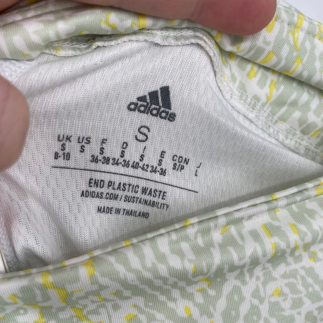 Adidas Women's Printed Frill Golf Skirt White Green Yellow Athletic Size S