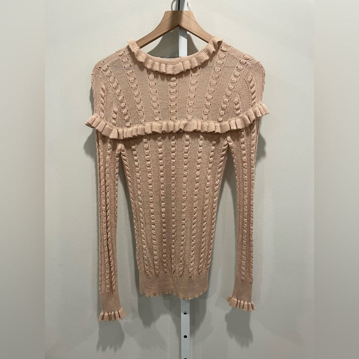 Slate & Willow Blush Ruffle Sweater Size XS