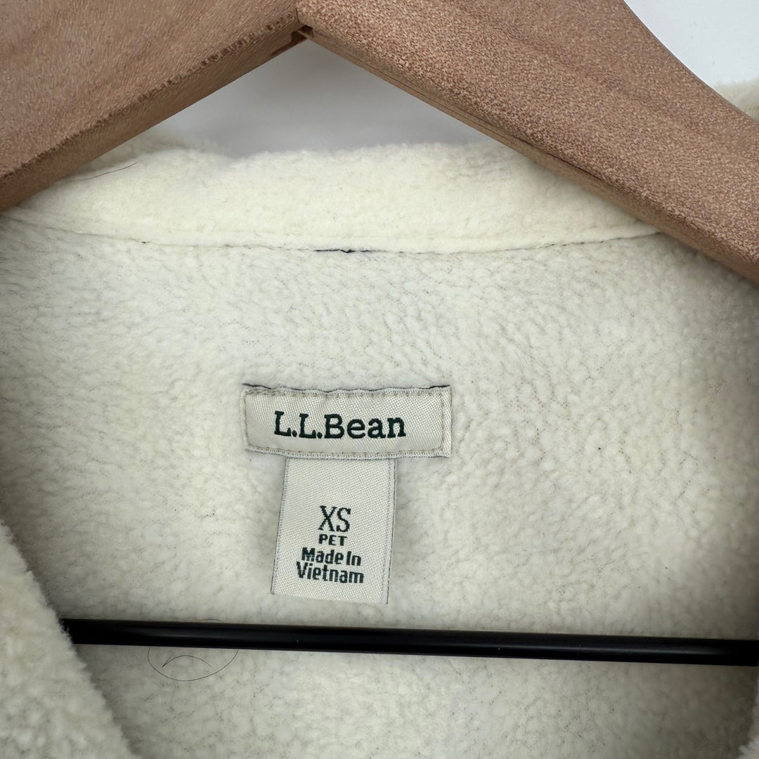 LLBean Sherpa Lined Plaid Flannel Shirt Jacket Hoodie XS