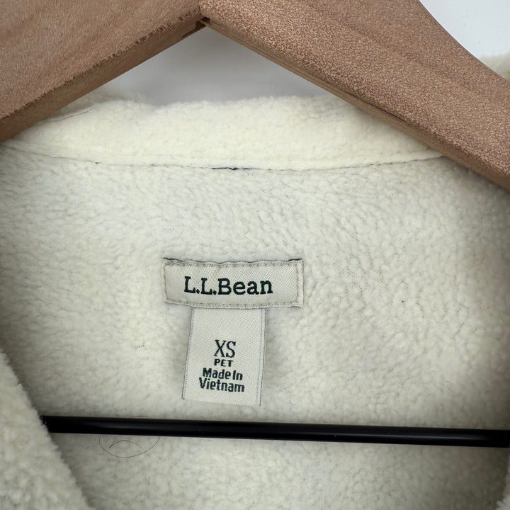 LLBean Sherpa Lined Plaid Flannel Shirt Jacket Hoodie XS