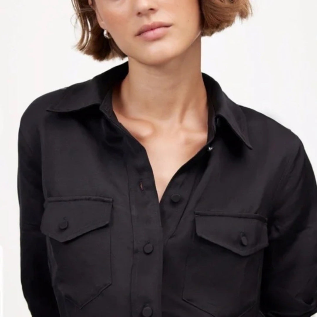 Madewell Western Shirt in Linen Blend Size 4