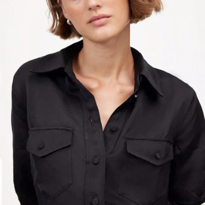 Madewell Western Shirt in Linen Blend Size 4