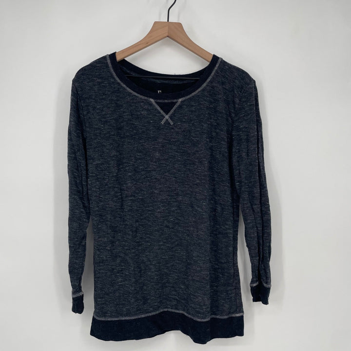 Felina Petite Gray Marled Long Sleeve Top Knit Casual Everyday Size M