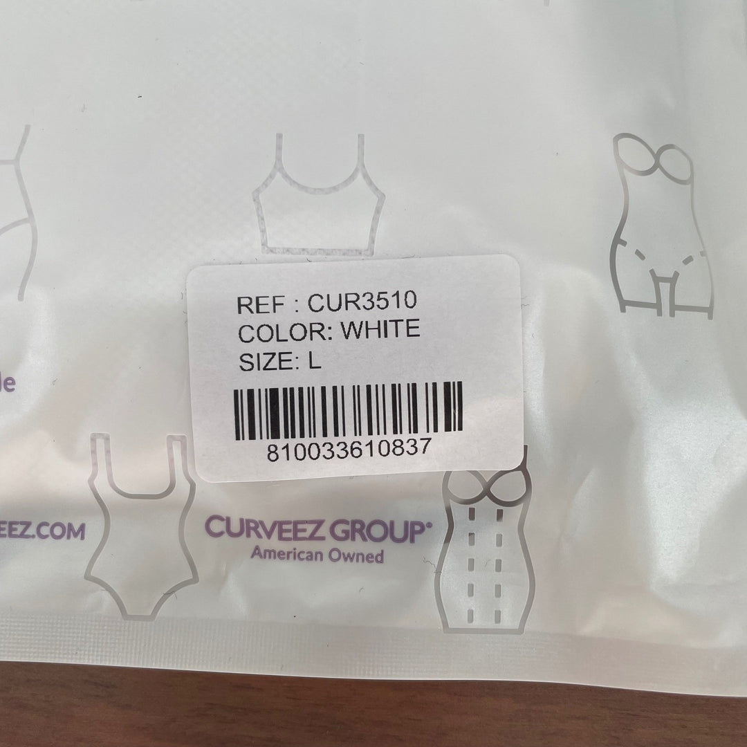 CURVEZ Essential Square Neck Control Tank White Size L Shapewear Camisole Top