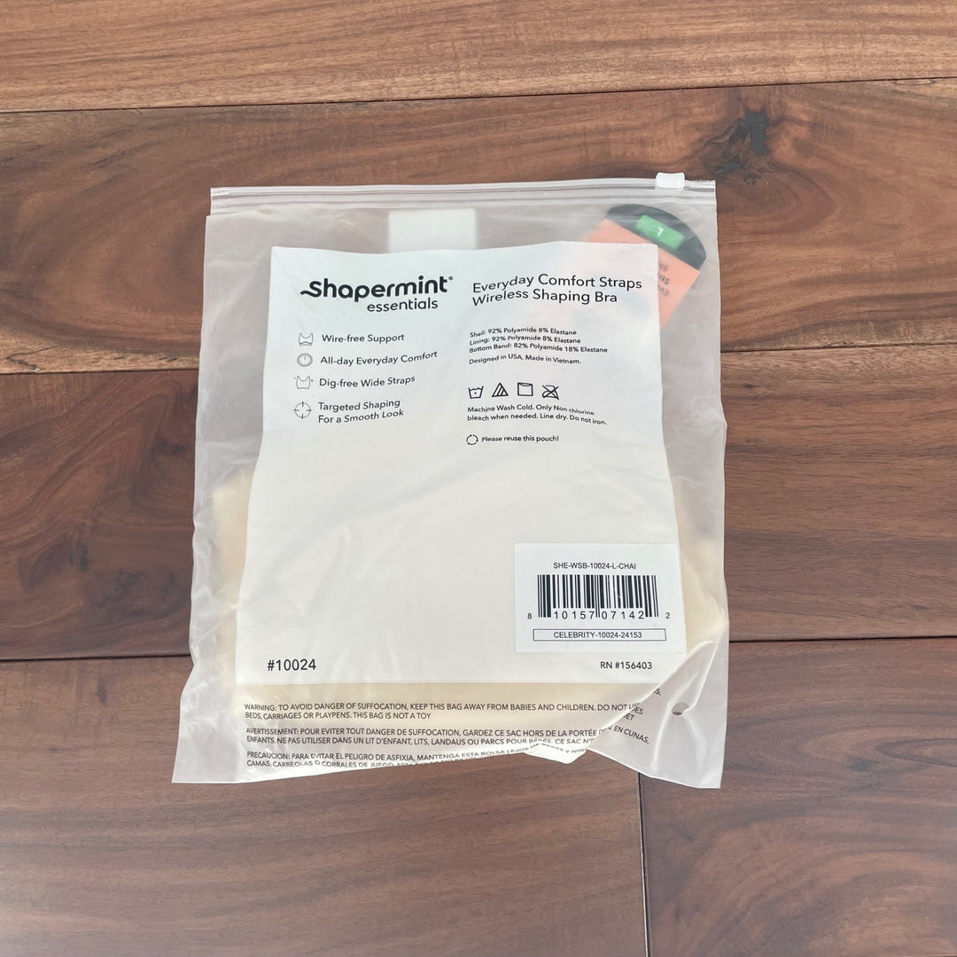 Shapermint Essentials Everyday Comfort Straps Wireless Shaping Bra Chai L