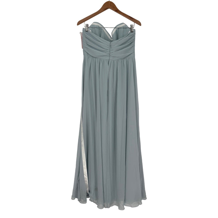 After Six Strapless Pleated Surplice Chiffon Maxi Dress With A-Line Skirt