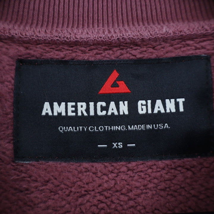 American Giant Burgundy Crewneck Sweatshirt XS Made in USA Quality Cotton