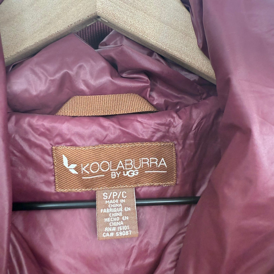 Koolaburra by UGG Burgundy Corduroy Puffer Hooded Jacket Size S/P