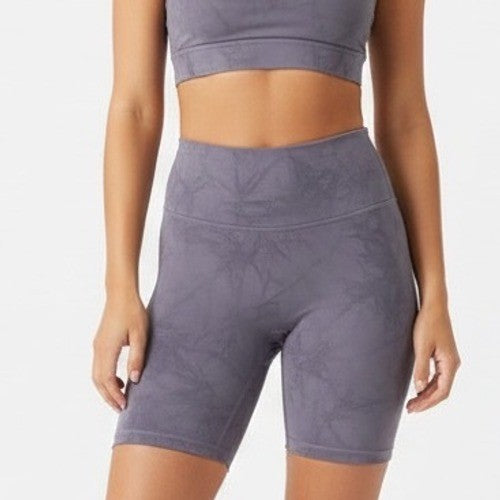 Alphalete Athletics Tie Dye High Waisted Biker Shorts Gray Size L