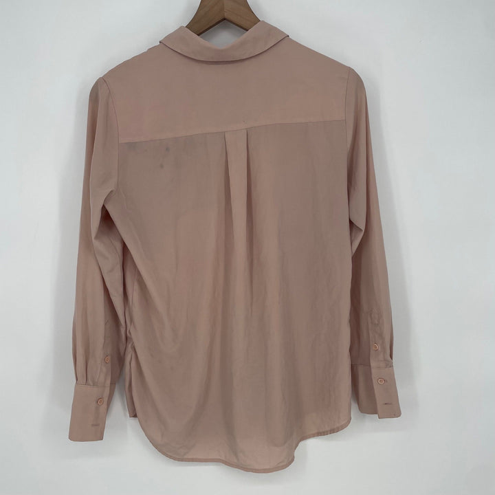Nine West Women's Pink Button Down Long Sleeve Blouse Shirt Size S