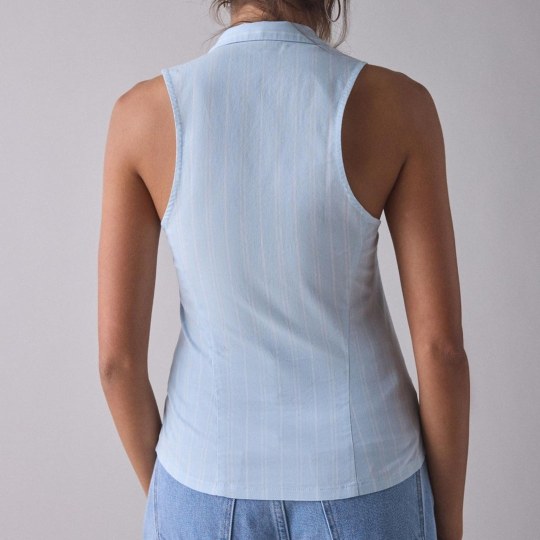 Urban Outfitters Party Girl Cotton-Blend Button Down Sleeveless Top Size S