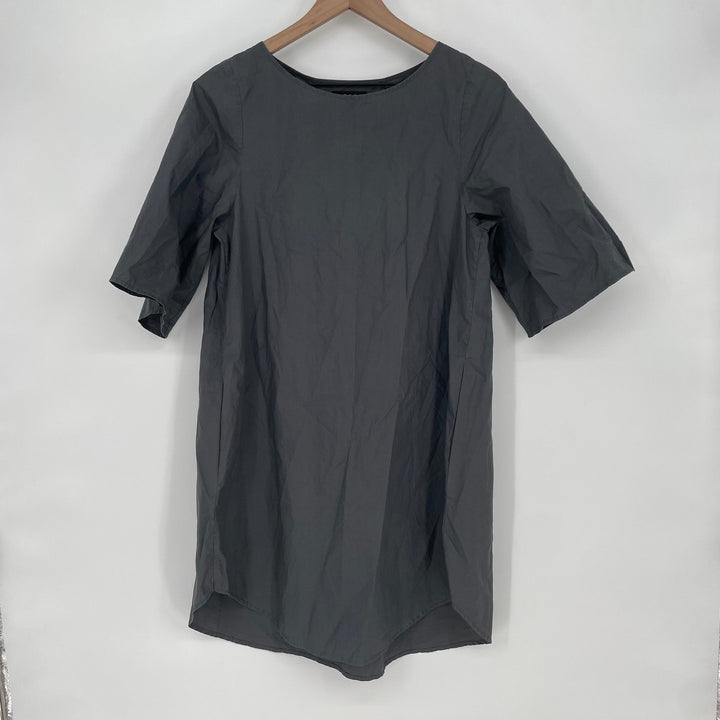 COS Gray Short Sleeve V-Neck Midi Dress Size 34 EUR