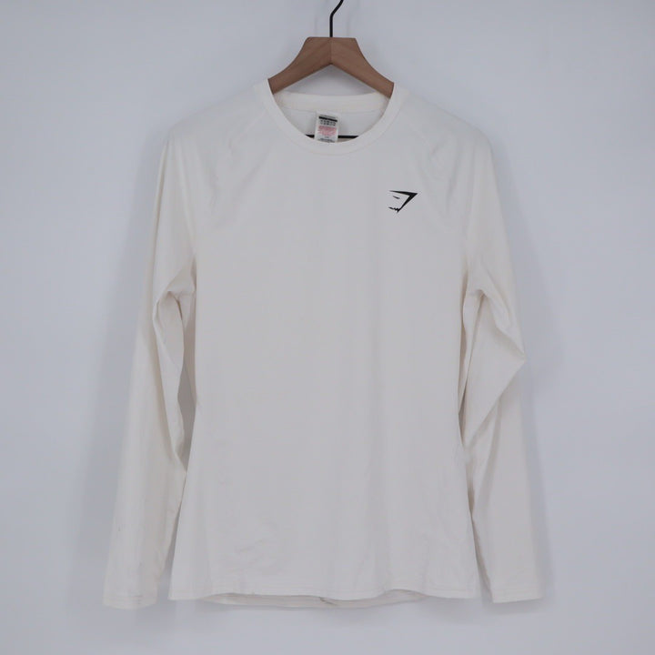 Gymshark Long Sleeve Workout Shirt White XL Athleisure Athletic Top