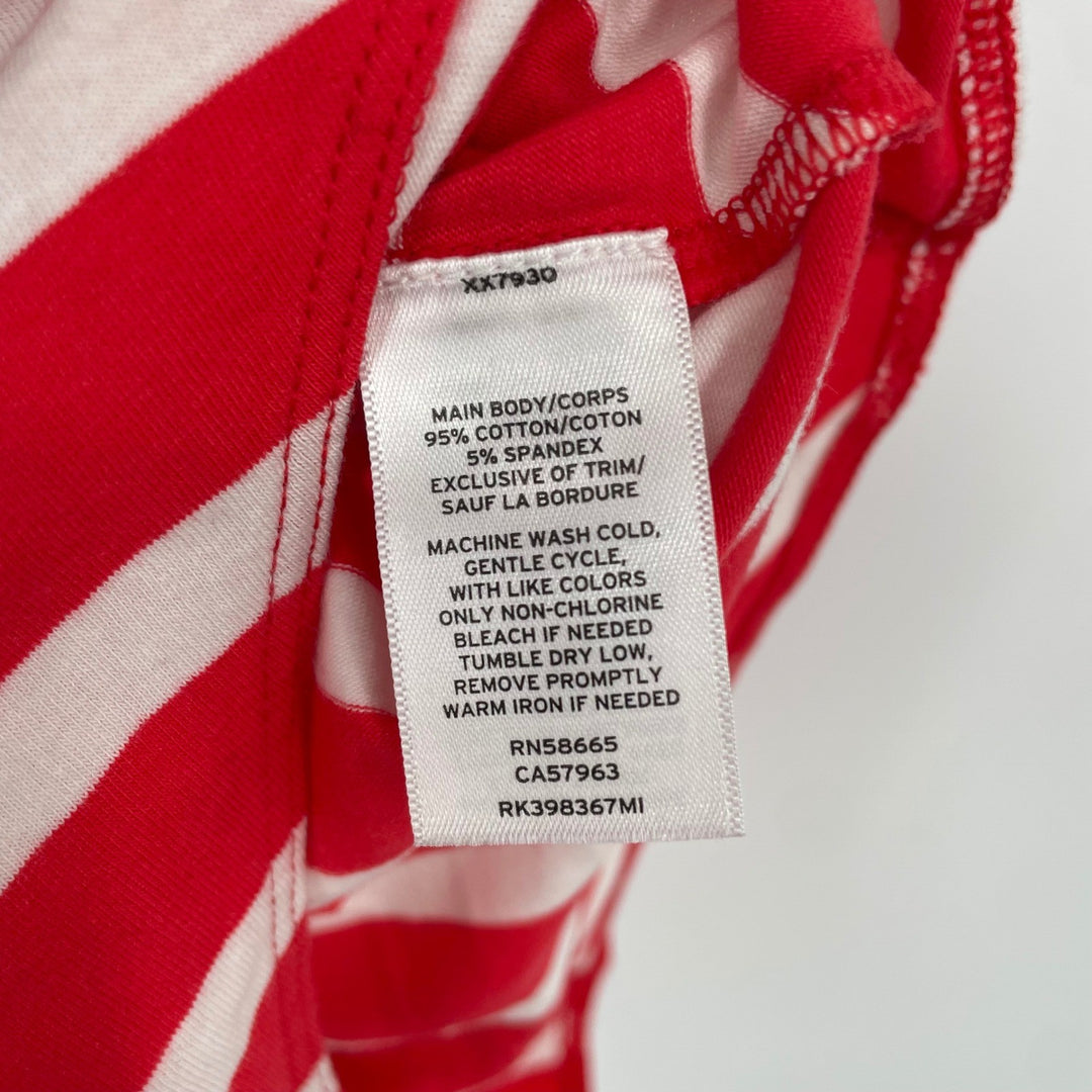 Abound Red White Stripe Mock Neck Sleeveless Bodysuit Top Size Medium