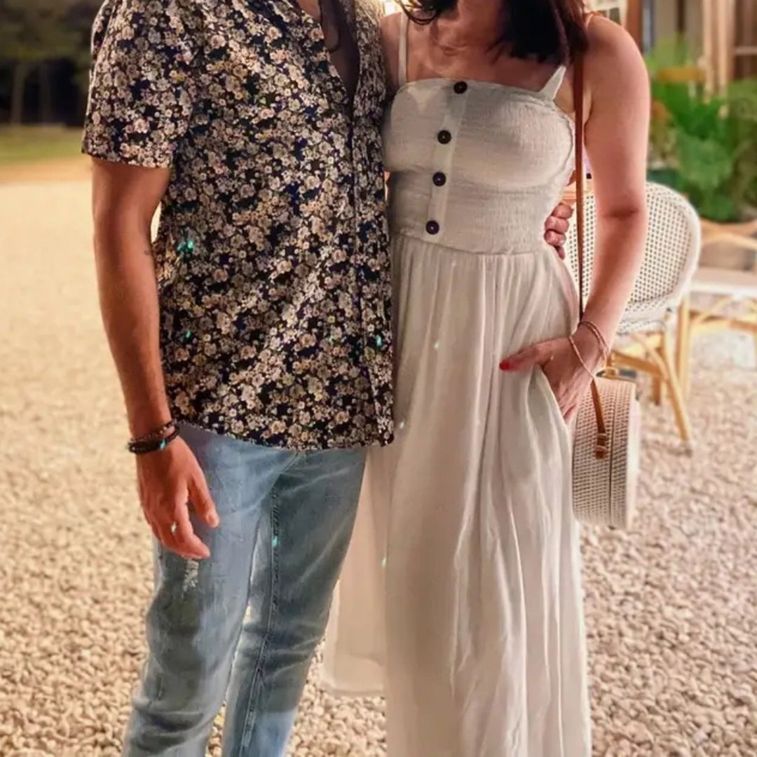 Louna Three Button Midi Dress Size M