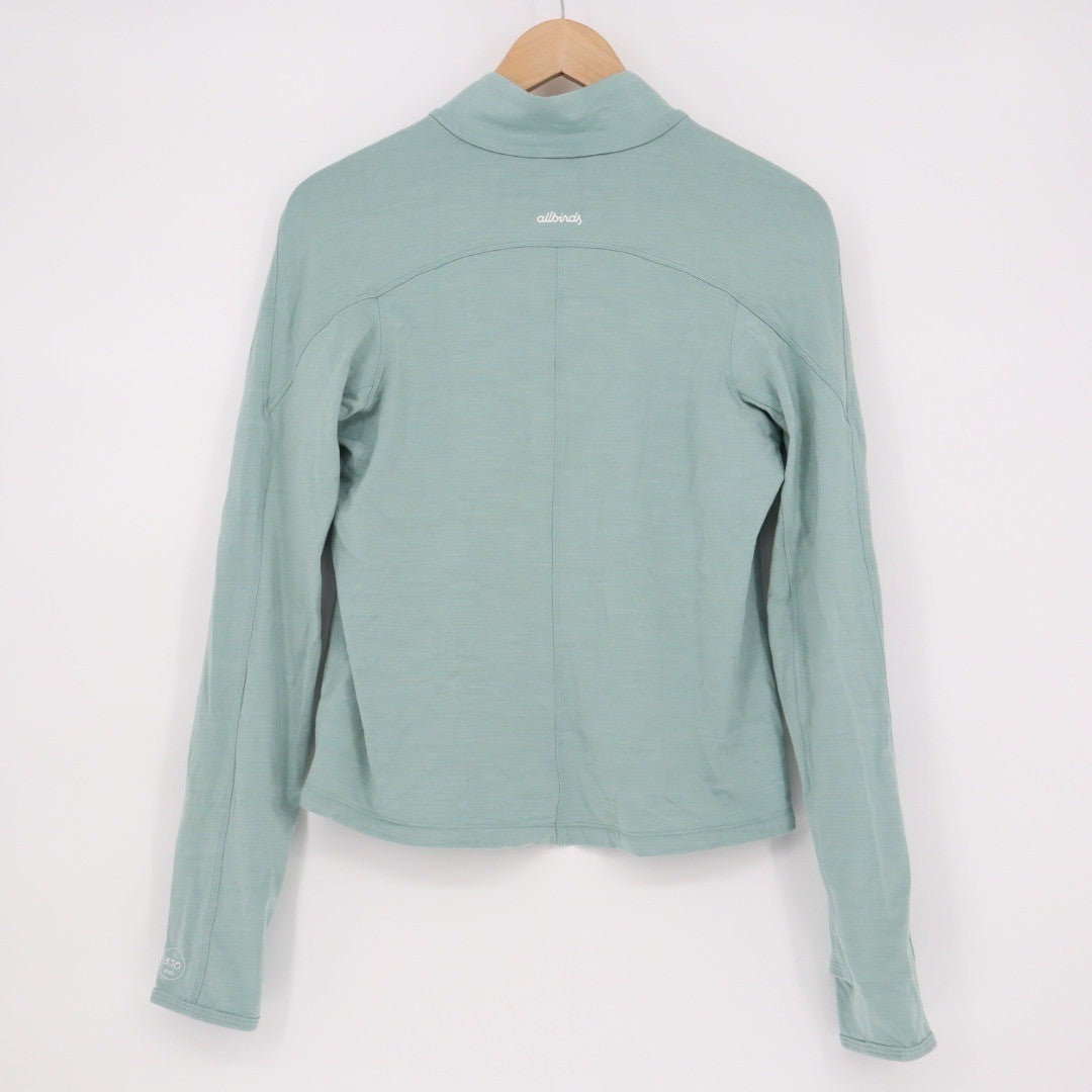 Allbirds Women's Long Sleeve Quarter Zip Pullover Athletic Top Size S Green