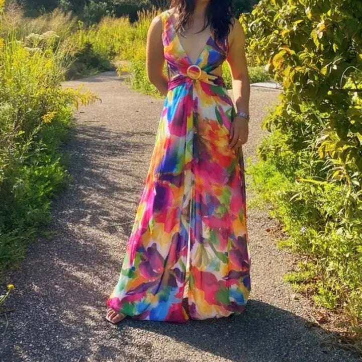Liv Foster Floral Tie Dye Gown Size 6