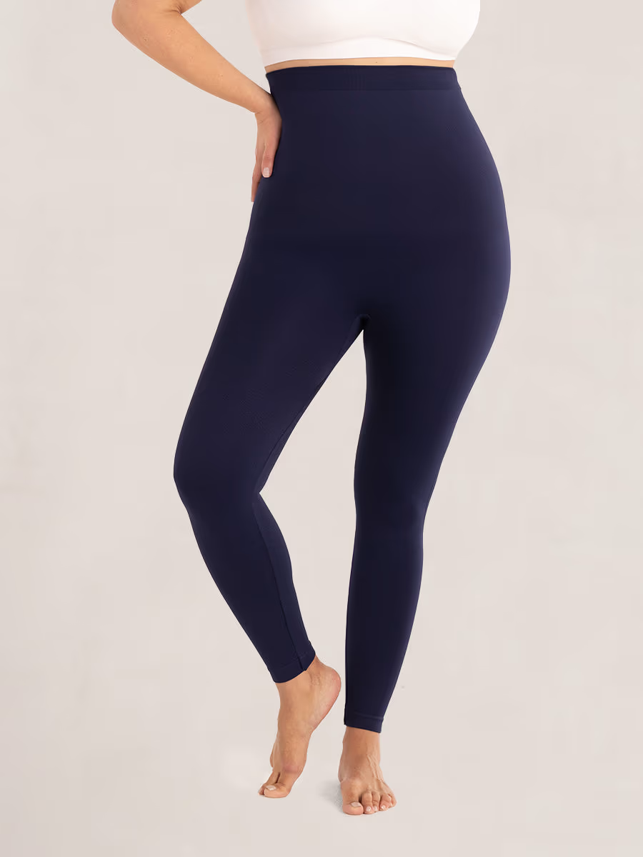 Shapermint Empetua High Waisted Shaping Ankle Leggings Womens XL Blue Seamless