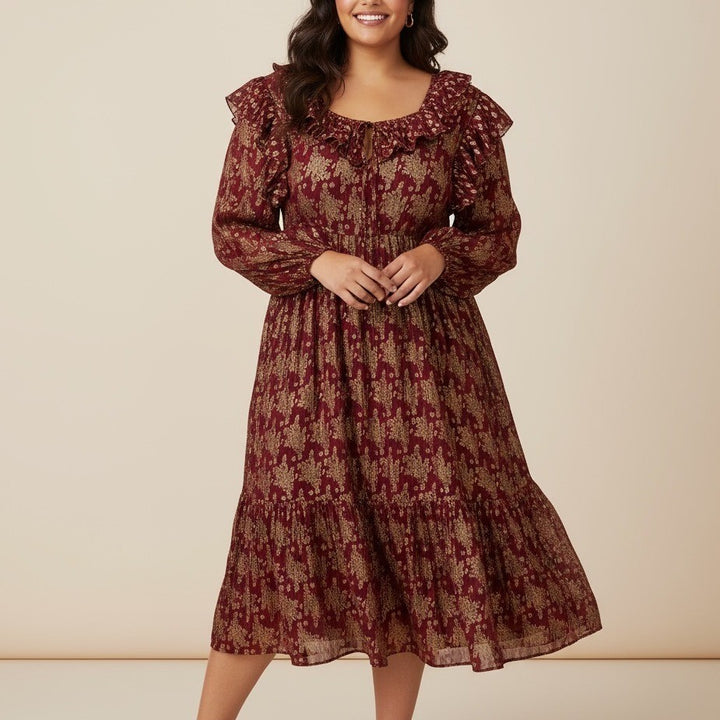 Asos Curve Maxi Dress Womens 26 Multicolor Metallic Gathered Waist Front Slit