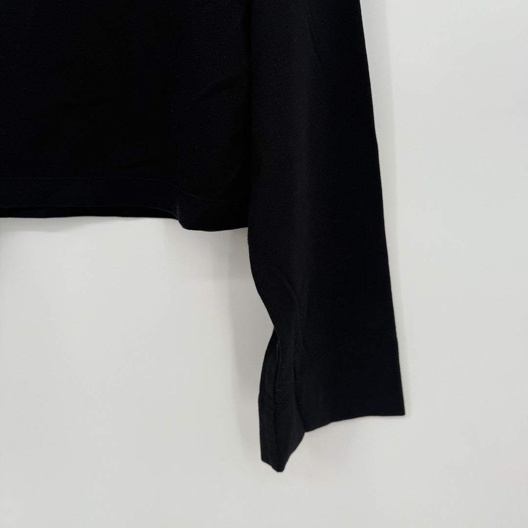AG Adriano Goldschmied Black Long Sleeve Cotton Cropped Top Size S