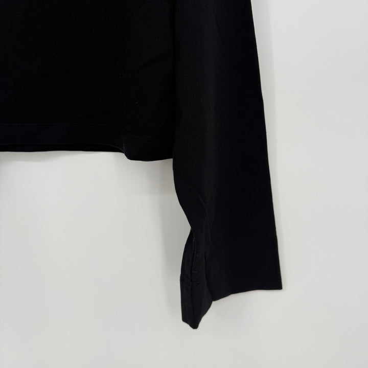 AG Adriano Goldschmied Black Long Sleeve Cotton Cropped Top Size S