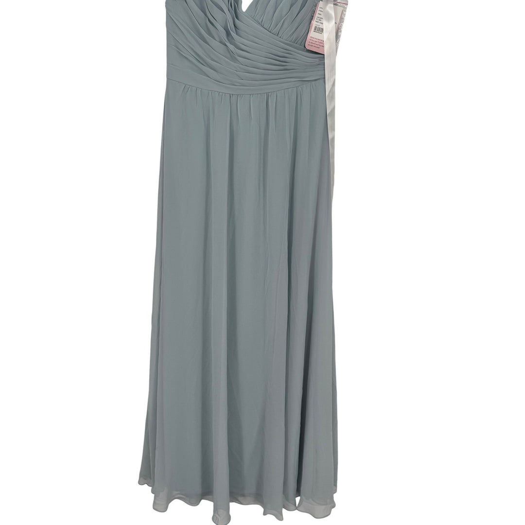 After Six Strapless Pleated Surplice Chiffon Maxi Dress With A-Line Skirt