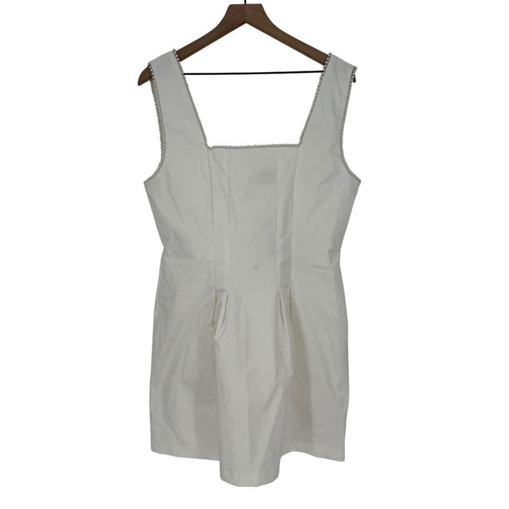 Lulus Pure Hearted White Pearl Square Neck Sleeveless Mini Dress Size XL