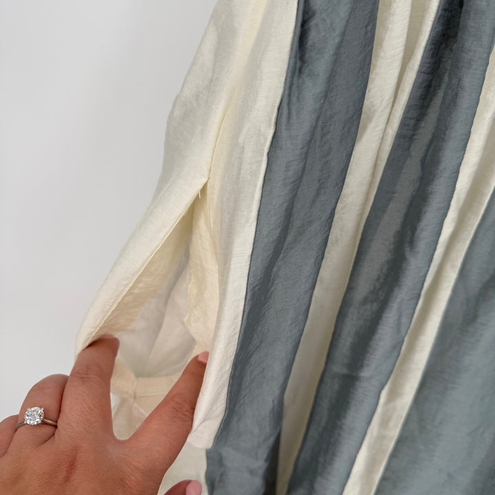 Madewell Pleated Midi Dress Linen Blend Overcast Size 0