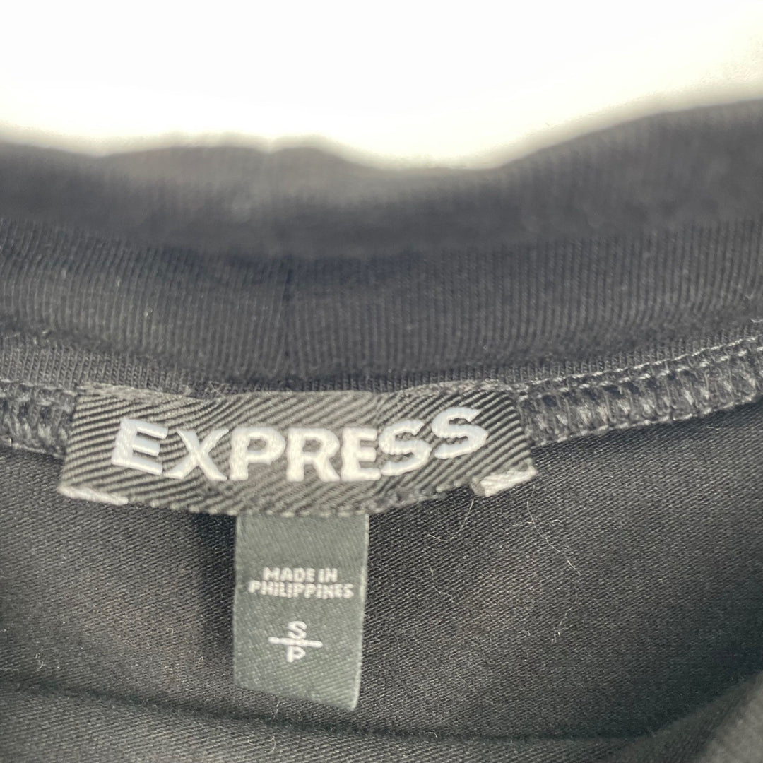 Express Black Cold Shoulder Cutout Strappy 3/4 Sleeve Top Shirt Size S