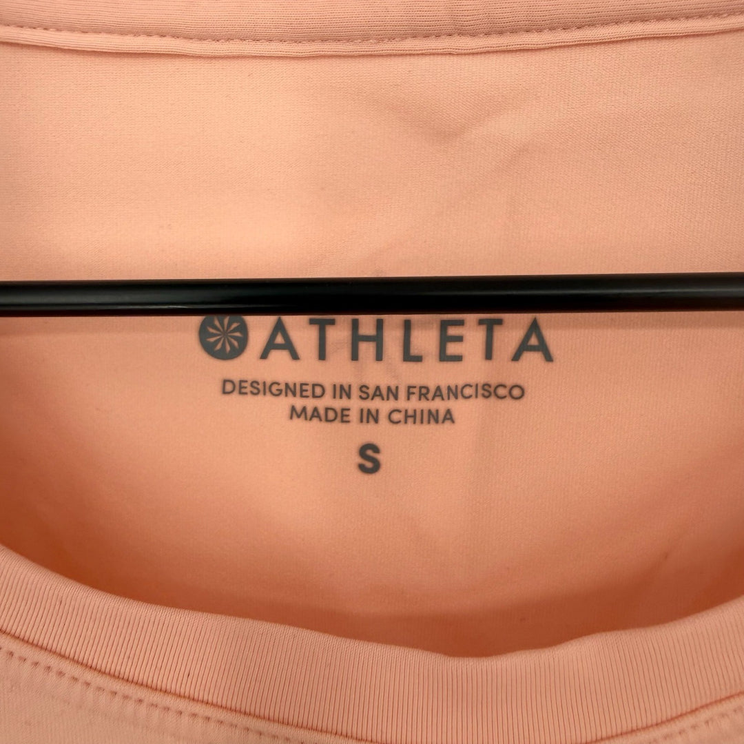 Athleta Peach Tank Top Layered Sheer Hem Athletic Workout Size S