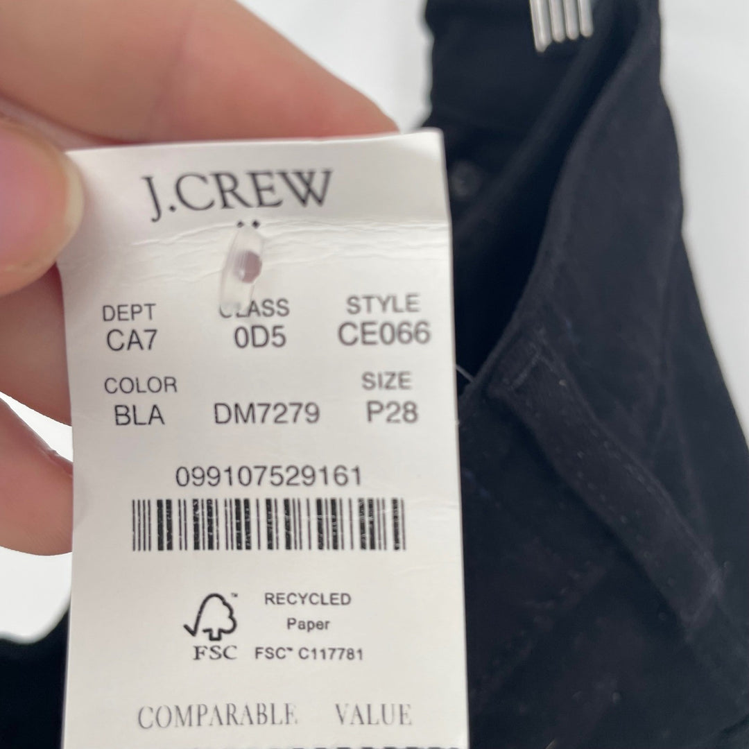 J Crew Curvy Mid-Rise Flare Crop Jeans Black Size 28P All-Day Stretch Denim