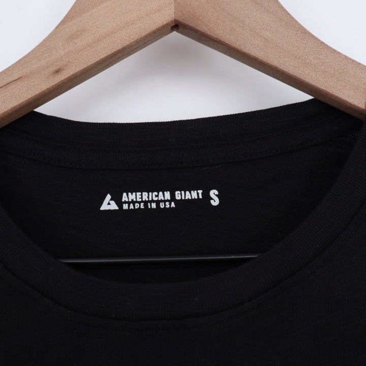 American Giant Womens Black Crew Neck T Shirt Size S Made in USA Cotton