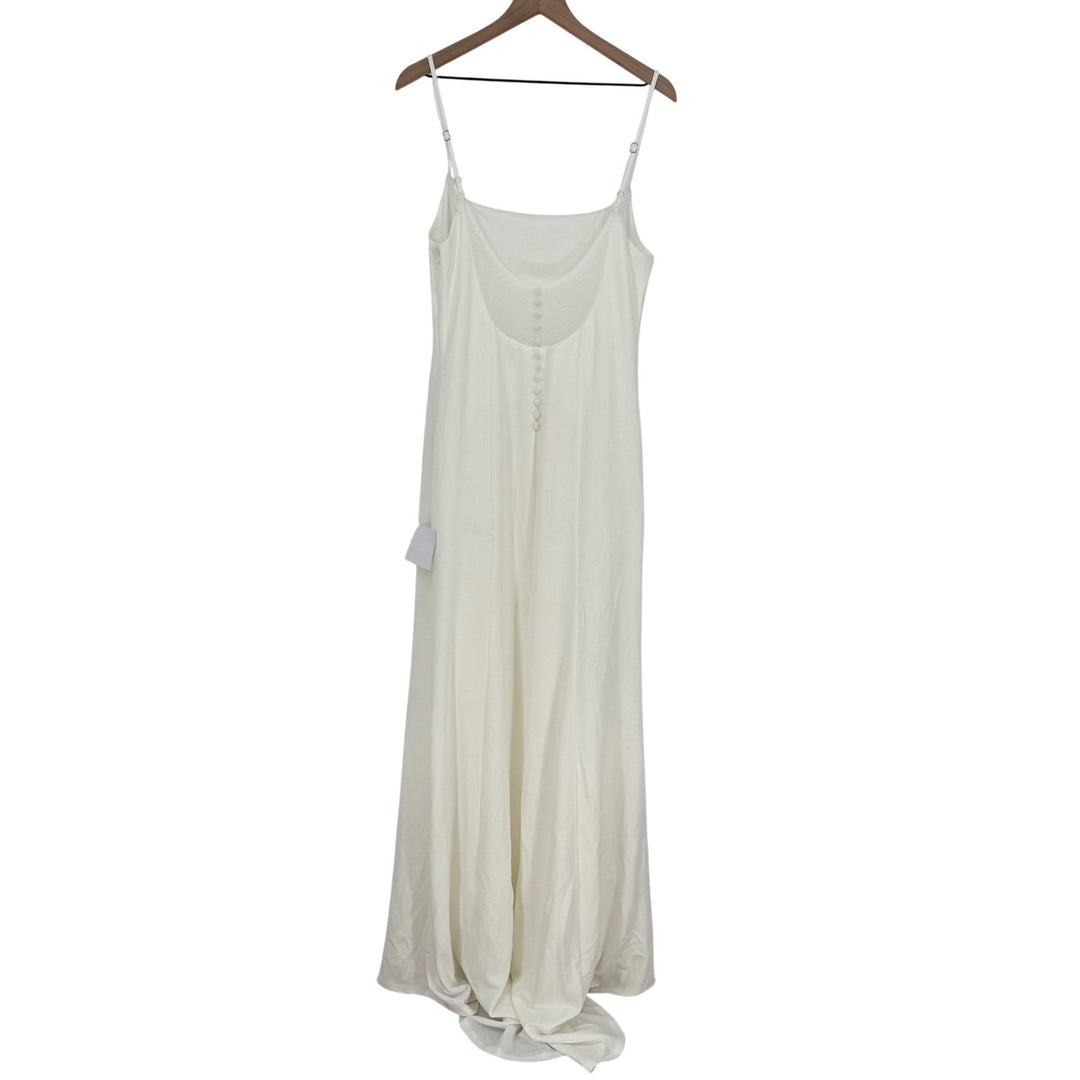 Lulus Blessed Romance White Sleeveless Button Back Mermaid Maxi Dress Size XL
