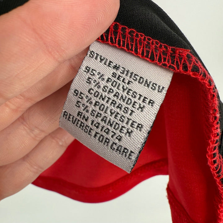 Liz McCoy Red Black Tank Top Cardigan Short Sleeve Size M