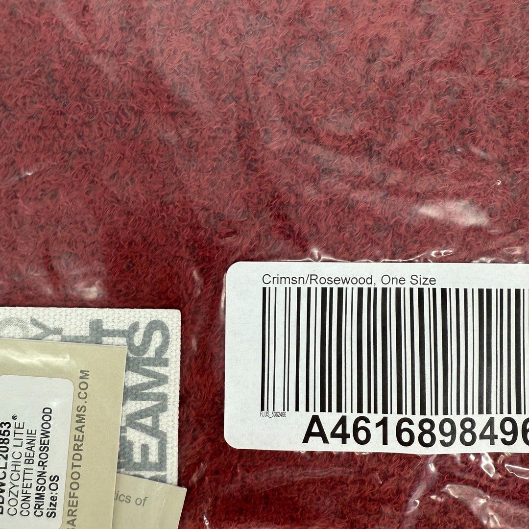 Barefoot Dreams CozyChic Lite Confetti Beanie Hat Womens OS Crimson Rosewood Cap