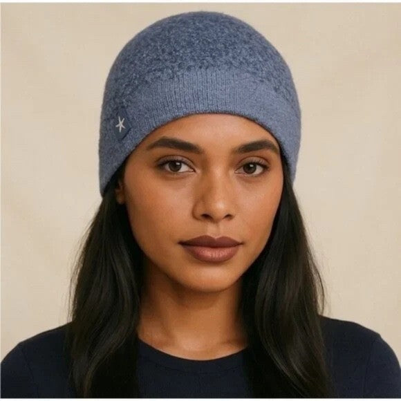 Barefoot Dreams CozyChic Lite Confetti Beanie Hat Womens OS Deep Sea Blue Indigo