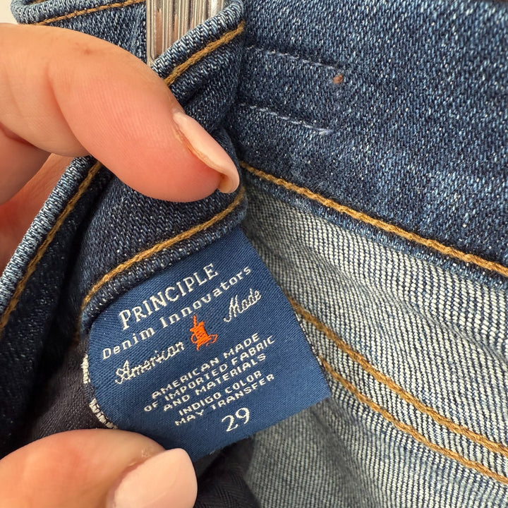 Principle Denim Innovators Jeans Womens 29 Blue Denim Cotton Stretch Skinny Leg