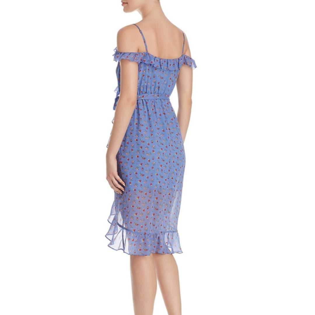 Joie Cold-Shoulder Denisha Ruffled Silk Dress Size L