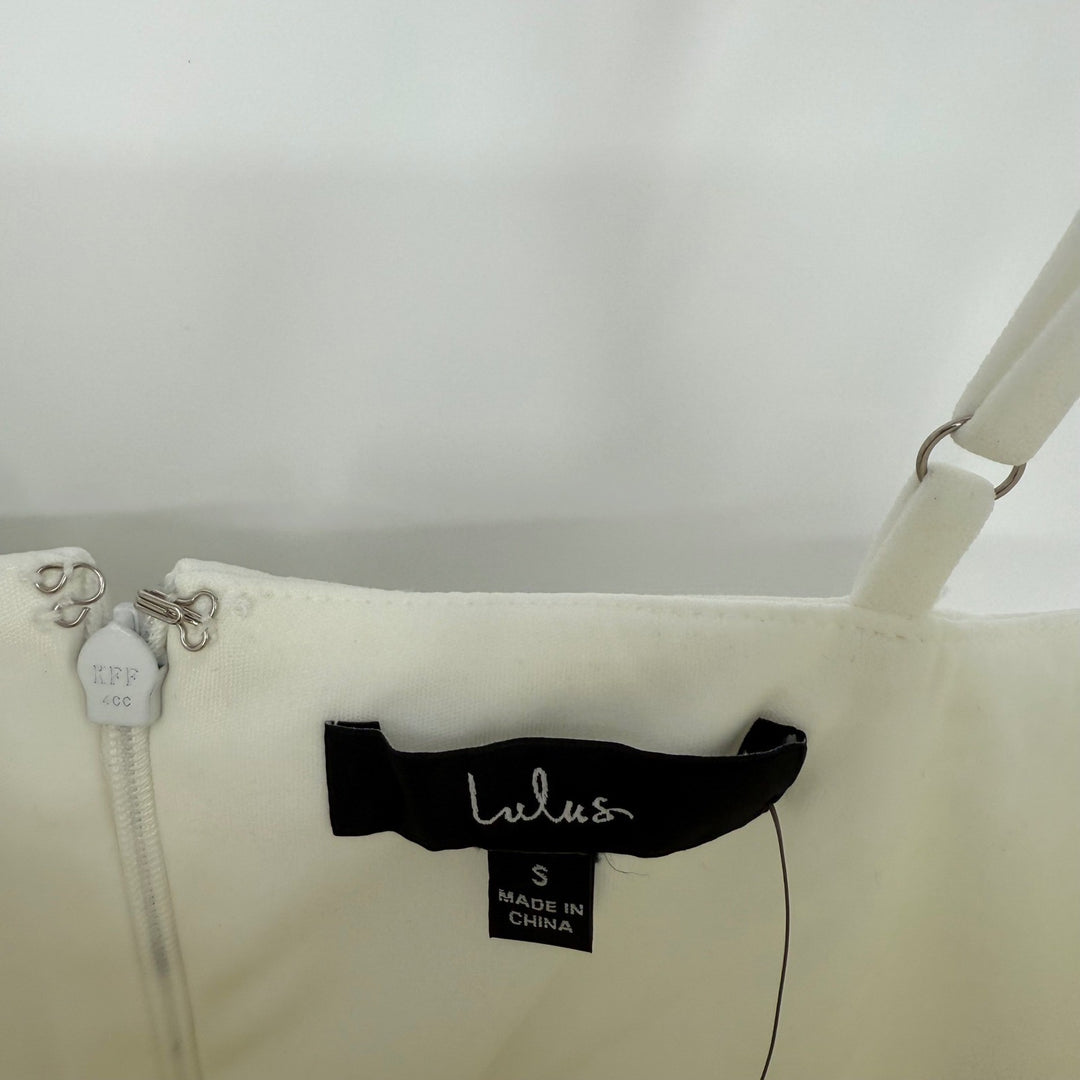 Lulus Cheers To Chic White Notched Sleeveless Skort Romper Size S