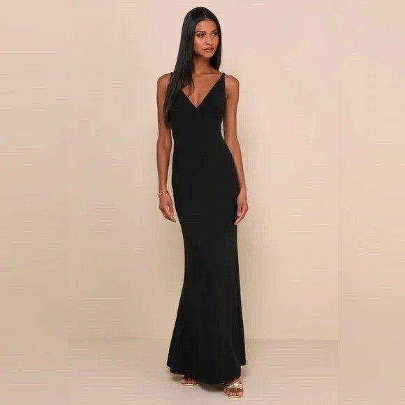Lulus Melora Black Sleeveless Maxi Dress Size S