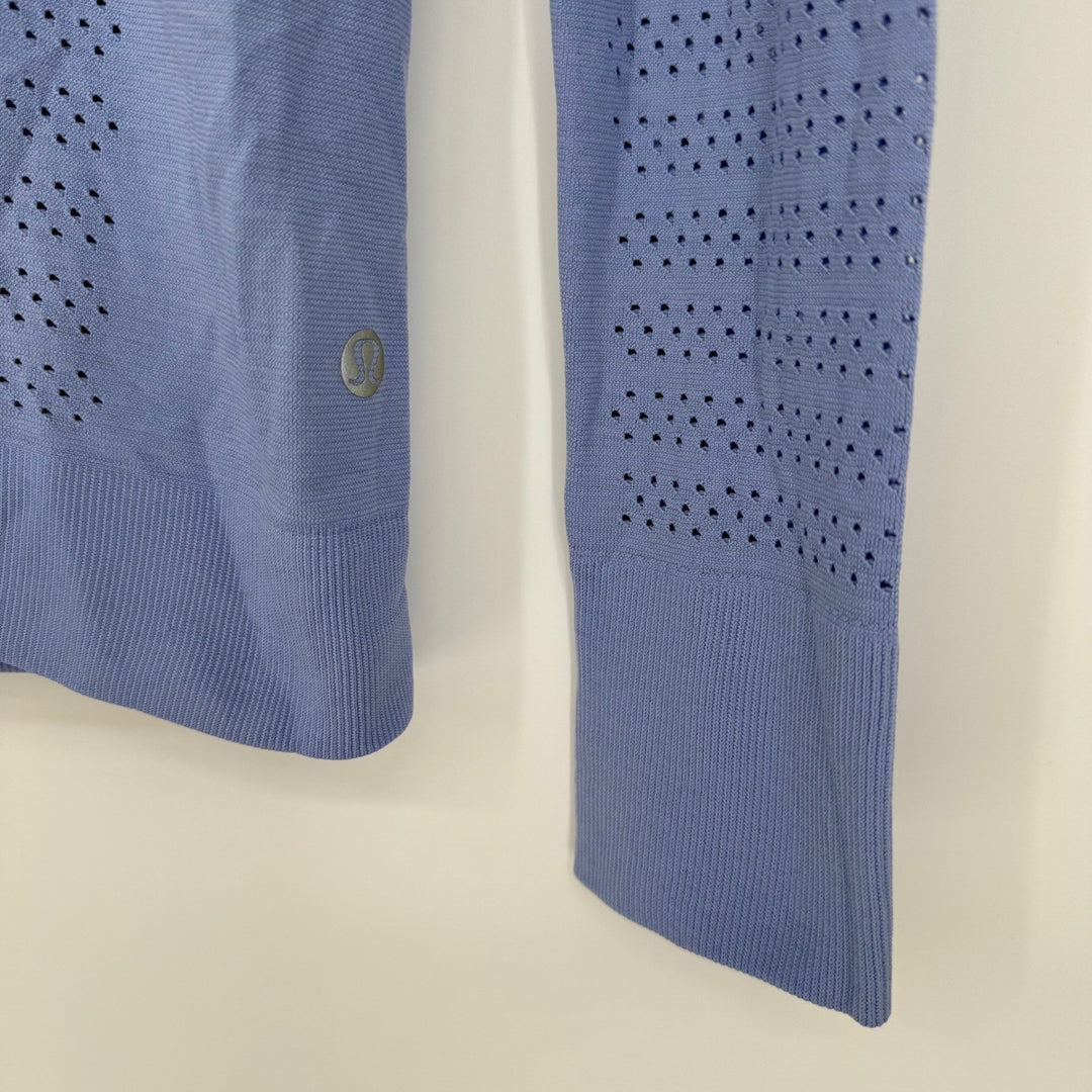 Lululemon Athletica Long Sleeve Perforated Top Powder Blue Size 4