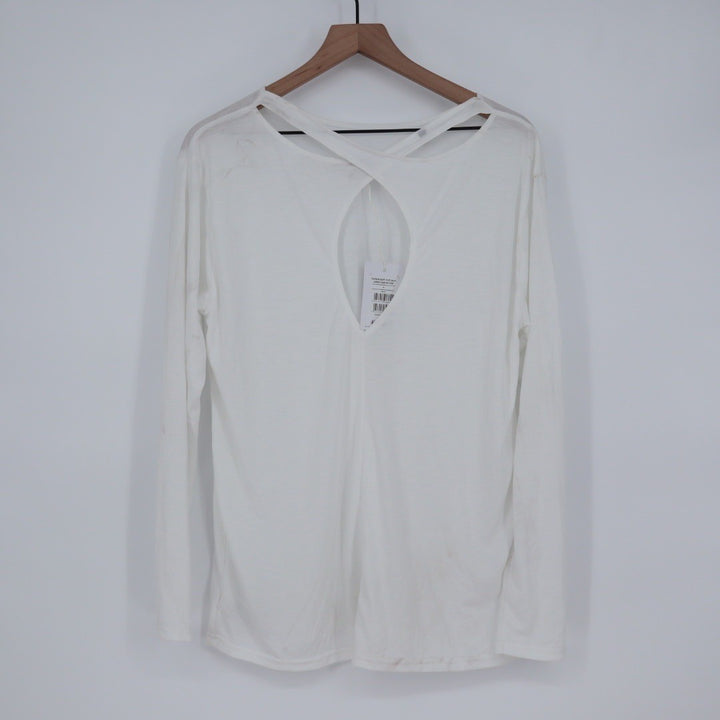 Gymshark Super Soft Cut Out Long Sleeve Top White Athletic Fitness Activewear