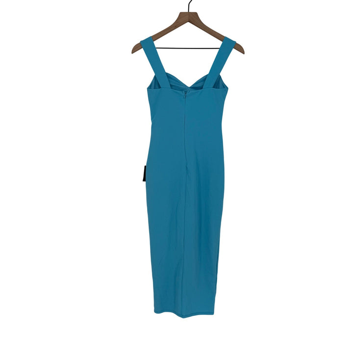Lulus Always Beautiful Teal Blue Sleeveless Tulip Midi Dress Size S