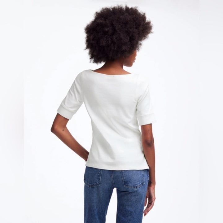 Madewell Elbow-Sleeve Boatneck Tee Size S